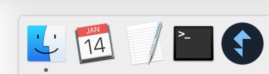Screenshot of Mac's dock where the Finder is active in first position